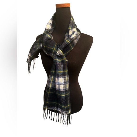 SCOTTISH EXPERIENCE LAMBSWOOL Highland Tartan Clan Plaid Scarf Fringe Blue White - Picture 8 of 12